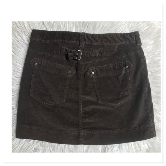 Mountain Hardware Corduroy Zip Fly Button Waist Mini Skirt Brown Size 8 - Picture 6 of 8